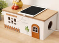 Cable Management Box, Wood Extension Cord Organizer, Handmade Power Strip Box for TV Computer Wire USB Hub System, Surge Protector Cord Hider Box on Desk or Floor (Large) by TUKDAK