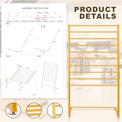 Hijab Organizer, 10 Tier Metal Scarf Holder Organizer, Freestanding Scarf Shawl Display Stand Belt Holder for Boutique Display, Retail Store, Bedroom, Clothing Store - Image 4
