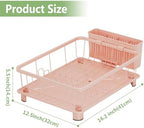 Hiviweer Dish Drying Rack for Kitchen Counter, 16.2" L x 12.5" W, Pink - Image 5