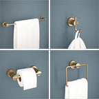 Delta 4-Piece Champagne Bronze Bathroom Set Towel Rack, Ring, Toilet Paper Holder, Hook | Nicoli Bath Accessories - Image 2
