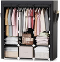 Mavivegue Portable Closet, 50 Inch Wardrobe Closet, Portable Closets for Hanging Clothes with 3 Hanging Rods and 6 Storage Shelves for Bedroom, Black by Mavivegue