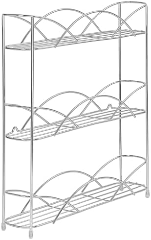 Spectrum 3 Tier Spice Rack Organizer Chrome Countertop Wire Shelf Spice Rack for Contemporary Kitchen Pantry Cabinet, Organize Spices with Three Tier Spice Shelf for Kitchen Storage with Wall Mount by Unknown