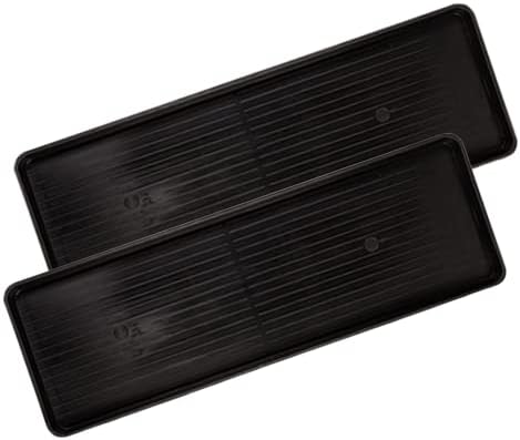 Gardeners Supply Company Large Boot Tray 2 Pack | Multi-Purpose All Weather Waterproof Indoor and Outdoor Shoes Mat Made with 100% Recycled Plastic | 46.5" L x 15.5" W and 2" Deep - Black by GardenersSupplyCompany