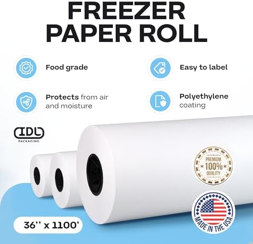 White Freezer Paper Roll 36" x 13200" (1100 feet) - USA-made, IDL Packaging - Image 2
