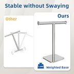 RUACQ T-Shape Hand Towel Holder Stand, 12inch, Chrome, 2 Pack - Image 4