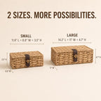 Seagrass Storage Basket with Lids, Set of 2 Wicker Storage Boxes, Natural - Image 3