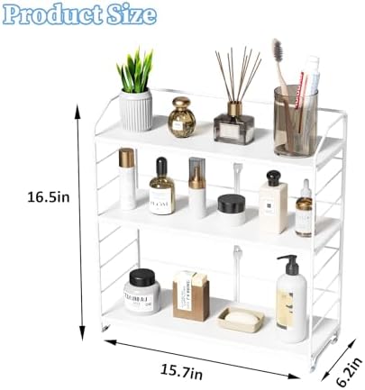 Bathroom Counter Organizer, Makeup Organizer Countertop Rack, 3 Tier, White - Image 5