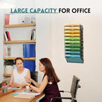 SUPEASY 10 Tier Wall File Organizer, Hanging Wall Mounted Mail Organizer with Label Slots, Metal Mesh File Holder Magazine Rack for Office, Home, School or Classroom, Black - Image 6
