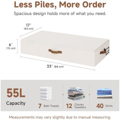 StorageWorks 6 Inch Low Profile Under Bed Clothes Storage Bins with Lids - Image 2