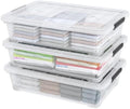 Rosebloom 40 Quart Clear Plastic Underbed Storage Bins with Lid, 3 Packs by Unknown