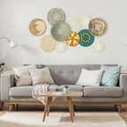 Tatuo 11 Pcs Boho Wall Basket Decor Woven Wall Hanging Art, Bright - Image 4