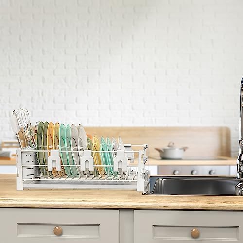Simple Houseware Dish Drying Rack, White - Image 5