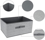 DAYARD Fabric Bins [3-Pack], Foldable Cube Baskets Storage Boxes for Shelves, Closet, Bookshelf, Nursery Organizer Containers, 16 x 11 x 8 inch Grey… - Image 4