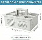 KMV Dorm Room Portable Shower Caddy with Adjustable Compartments - Ventilated Drainage Design with Handles, Perfect Toiletries Organizer for College Dorms-gray - Image 4