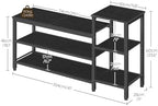 YATINEY 3-Tier Shoe Rack Bench, Wooden Shoe Storage Bench, Industrial Entryway Bench with Storage, Multi-Functional Shoe Rack with Seat for Bedroom, Hallway, Living Room, Black HX05BB - Image 3