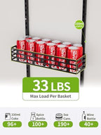 6-Tier Over Door Pantry Organizer, 60.4" H Heavy Duty Metal Hanging Storage Rack for Laundry Bathroom, Black - Image 5