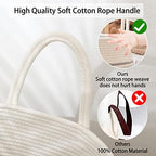 OIAHOMY 105L Laundry Hamper Cotton Rope Large Clothes Hamper White & Grey - Image 5