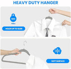 YSSOA Velvet Hangers 50 Pack, Non-Slip Clothes Hangers with Shoulder Notches, 360° Swivel Hooks, Heavy Duty Standard Hanger for Closet Space Saving, Grey - Image 4