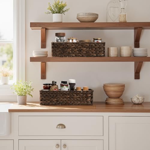 StorageWorks Small Toilet Paper Basket, Bathroom Basket Organizer, Brown - Image 6