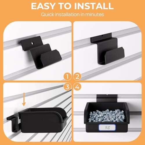 INCLY 12 Pack Slatwall Bins with Hooks, Plastic Slatwall Accessories Bins - Image 4