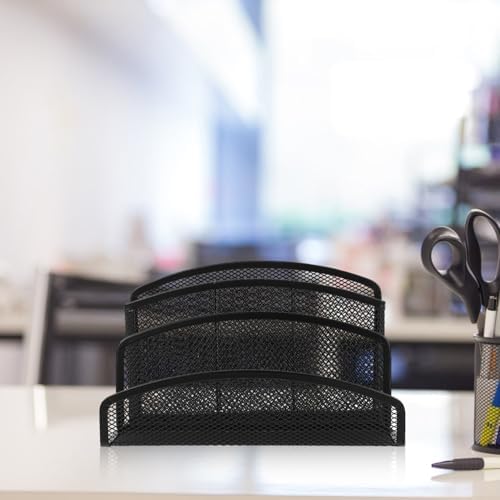 ARTIBETTER 2pcs Multi-functional Iron Mesh Desk Organizer for Efficient Filing and Desktop Storage Compact Mail Holder for Letters Receipts and Notebooks Sleek Office Supplies Organizer - Image 5