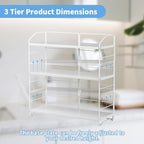 Bathroom Counter Organizer, Makeup Organizer Countertop Rack, 3 Tier, White - Image 2