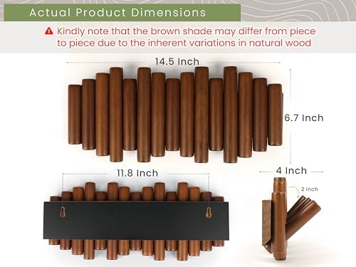 Wall Coat Rack - Wall Mounted Coats Rack - Coat Hanger Wall Mount Coat Racks - entryway Hooks Rack - Coat Rack Wall Key Holder - Wooden Coat Rack Walls Mount - Key Hooks for Walls Key Holder - Image 6