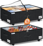 punemi 10" Tall 75L Under Bed Storage Bins with Wheels, Rolling Storage Bin by Punemi