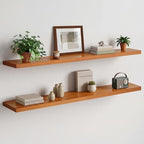 Homeforia 60 Inch Floating Shelves, High-End Solid Pine Wood, Set of 2 by Homeforia