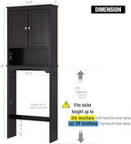 Spirich Over Toilet Storage Cabinet with Doors, Espresso Bathroom Organizer - Image 2