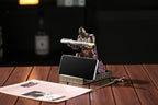 Medieval Armored Knight Pen Holder Figurine Paperweight Phone Stand Brn&Pur - Image 5