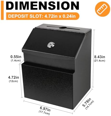 Suggestion Boxes with Magnetic Sign Holder, 2 Pack Donation Boxes - Image 2