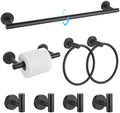 TQKAG 8-Pieces Bathroom Hardware Set, Matte Black Bath Towel Bar Set 23.6" by TQKAG