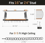 KES 48 Inch Large Hanging Pot Rack Ceiling Mount with 130lb High-Capacity - Image 5