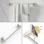 RUACQ Bathroom Accessories, 3-Piece Bathroom Hardware Set, Brushed Nickel - Image 6