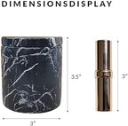 Black Marble Canister with Lid, Round Qtip Container, 3 diam x 3.5 ht Inch Sturdy Storage Jar, Bathroom Essentials Marble Canister for Cotton Balls, jewelry, Bath Salt - Image 3