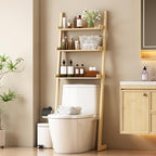 Solid Bamboo Over the Toilet Storage, 3-Tier Freestanding Toilet Shelf by WSHStories