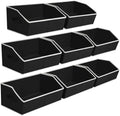 Homsorout Closet Baskets for Shelves Trapezoid - Decorative Storage Baskets with Handle, Closet Bins for Organization, Shelf Storage Bins for Clothes, Books, Home, Office, 8 Pack, Black by Homsorout
