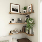 WOPITUES Floating Shelves Set of 6 for Wall Decor & Storage, Rustic Brown - Image 5