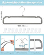 Velvet Hangers Non Slip - 20 Pack Pants Hangers for Grey Felt Hangers - Image 3