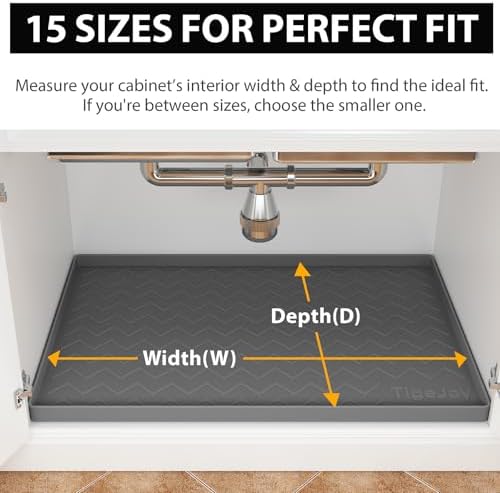 TigeJoy Under Sink Mats for Kitchen Waterproof 31" x 22", Cabinet Liner - Image 6
