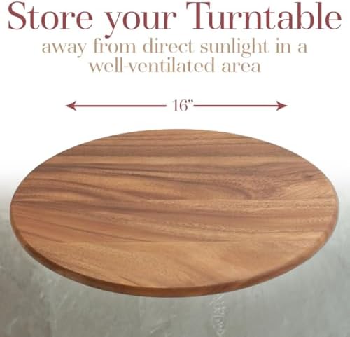 Woodard & Charles Round Acacia Wood Lazy Susan Turntable, 16", 6 Pack - Image 6
