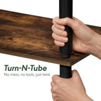 Furinno Turn-N-Tube Storage Shelves, 3-Tier Open Frame Book Shelf, Standing Corner Shelf, Toolless Open Shelves, for Organization and Storage, Living Room, Garage, Home Office, Amber Pine - Image 5
