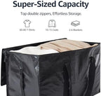 Moving Bags Heavy Duty Extra Large, Moving Boxes, Moving Supplies Essentials, Blue Storage Bins with Lids, Plastic Packing Totes, Storage Bags for Clothes with Handles & Zippers(Black, 8 Pack) - Image 5