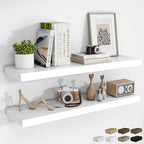 RICHFOCUS Long Floating Shelves for Wall 2Pack, White, 40" Lx8 D by RICHFOCUS