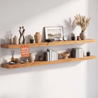 Homeforia 60 Inch Floating Shelves, High-End Solid Pine Wood, Set of 3 by Homeforia