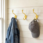 TUNNY Coat Hooks - 5 Pack Yellow Towel Hooks Robe Hooks Decorative Wall Hooks for Bathroom Bedroom Kitchen Towel Robe Clothes Cabinet Closet Bathroom Hardware - Image 5