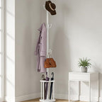Coat Rack Freestanding, Coat Rack Stand with Umbrella Holder, Coat Tree, Coat Hanger Stand with 12 Hooks for Clothes Bag Hats, Used in Bedroom, Office, Living Room and Entryway-White by WeGXY