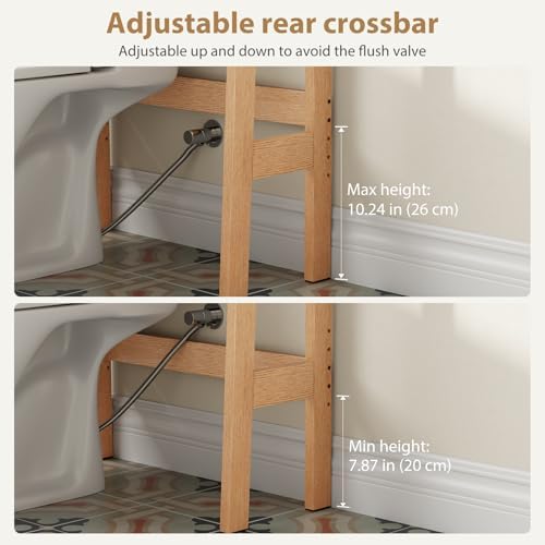 Over The Toilet Storage Shelf, 4-Tier Wood Toilet Shelf for Bathroom - Image 4
