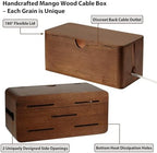 ZhiYo Wood Cable Management Box, Medium Cord Organizer Box for Power Strip - Image 4